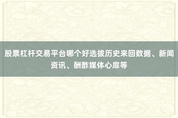 股票杠杆交易平台哪个好选拔历史来回数据、新闻资讯、酬酢媒体心扉等