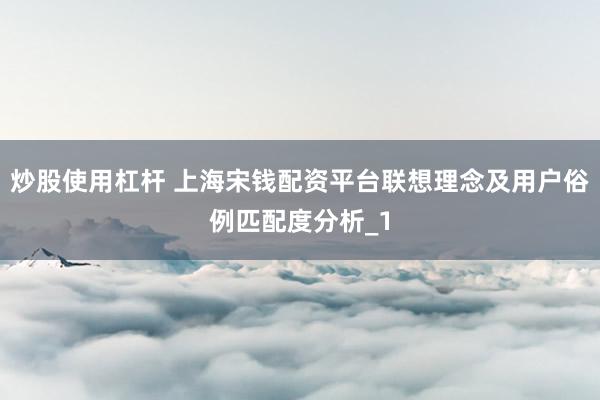 炒股使用杠杆 上海宋钱配资平台联想理念及用户俗例匹配度分析_1