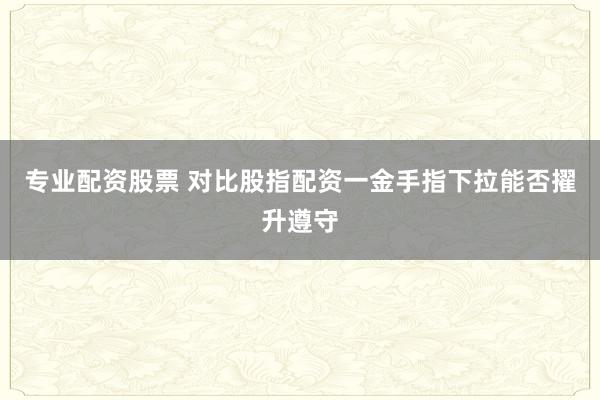 专业配资股票 对比股指配资一金手指下拉能否擢升遵守